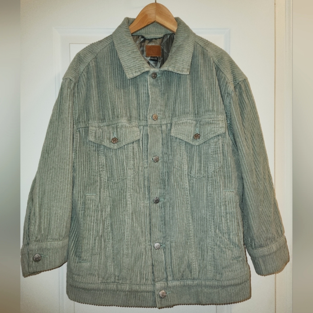 Urban Outfitters - light/sea green corduroy midweight jacket - size small